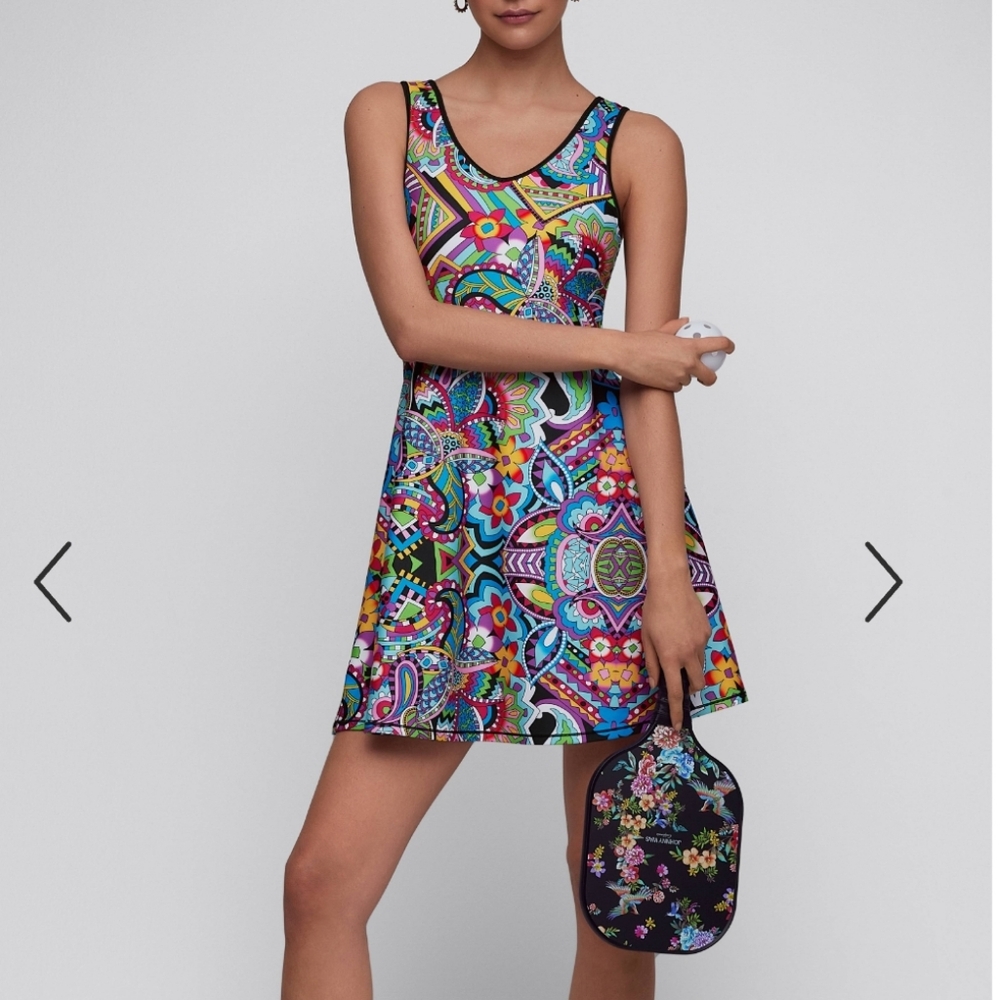 Johnny Was Bee Active Scoop Back Fit And Flare Dress